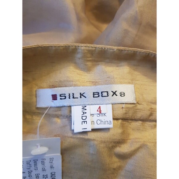 Silk Box Womens Skirt Size 4 Embroidered 100% Silk Midi Button Floral Zipper - Picture 11 of 16